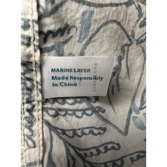 Marine Layer Shirt Mens X-Large White Floral Aloha Hawaii Beach Coastal Casual - Picture 9 of 10